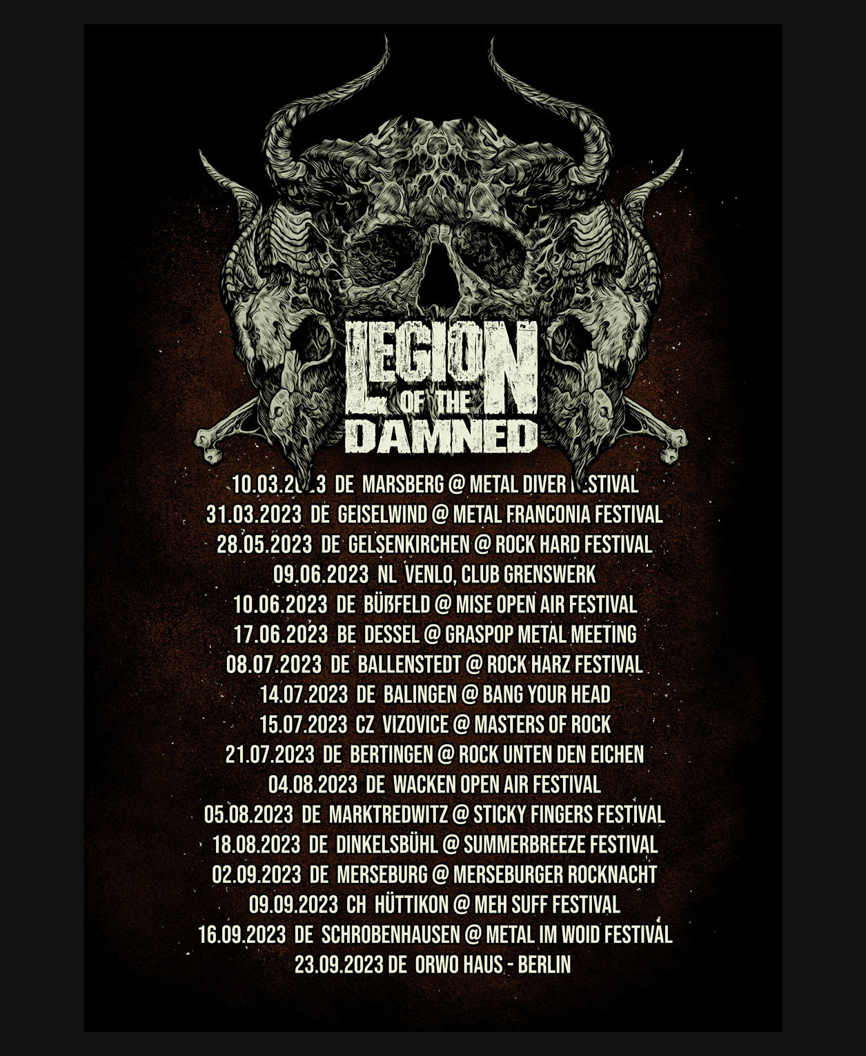 Legion of the damned TS "Tourshirt" 2023 Official