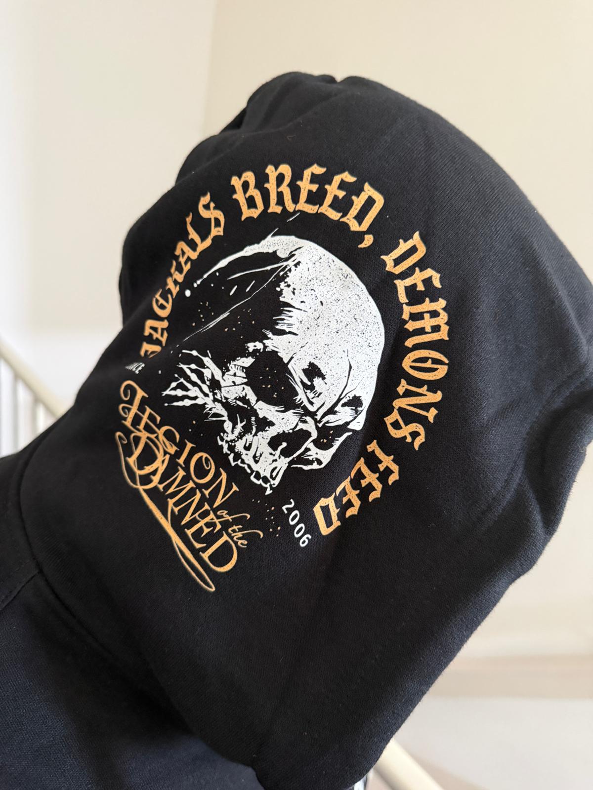 Legion of the damned Hooded Zipper w/ separate custom logo pull.