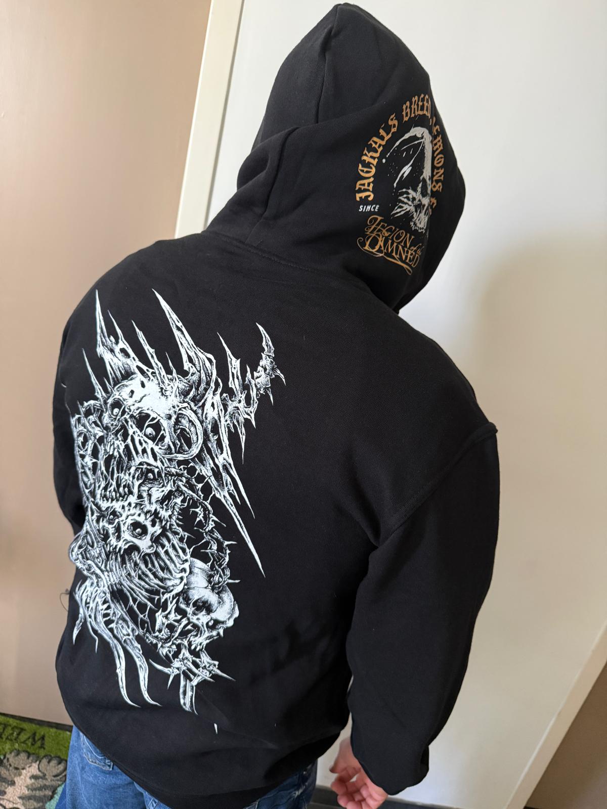 Legion of the damned Hooded Zipper w/ separate custom logo pull.